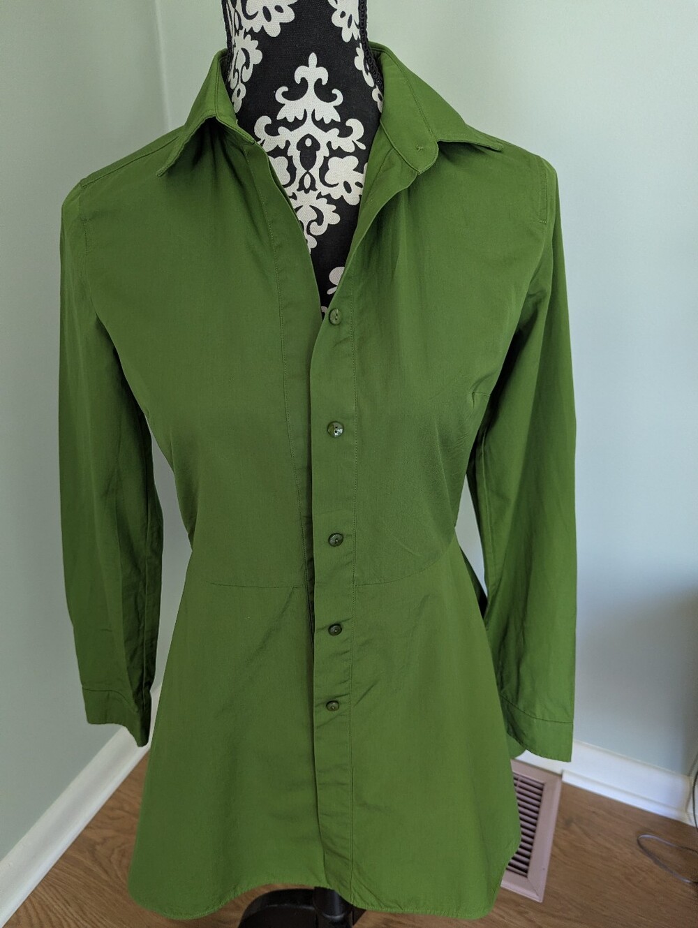 Max Mara Long Cotton Blouse Green Size 6